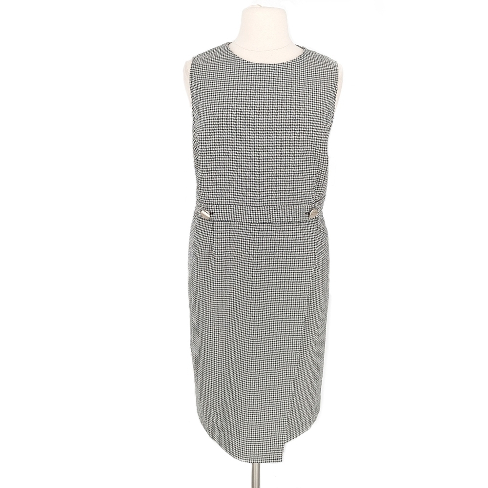 H&M Houndstooth Sheath Dress Black White XXL preppy punk Business casual classic